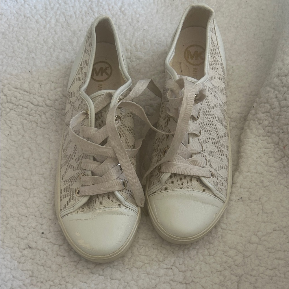 Michael Kors Women's Beige Lace-Up Sneakers